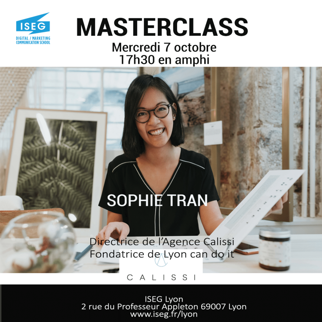 Sophie Tran, interviewée par les étudiants de 3e année année de l'ISEG lyon, lors de la masterclass du 7 octobre