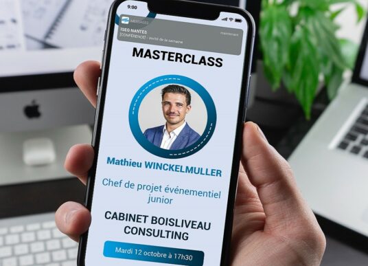 MASTERCLASS : Mathieu Winckelmuller, diplômé de l’ISEG Nantes 2021 et chef de projet événementiel