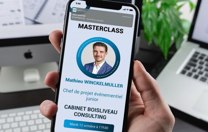 MASTERCLASS : Mathieu Winckelmuller, diplômé de l’ISEG Nantes 2021 et chef de projet événementiel