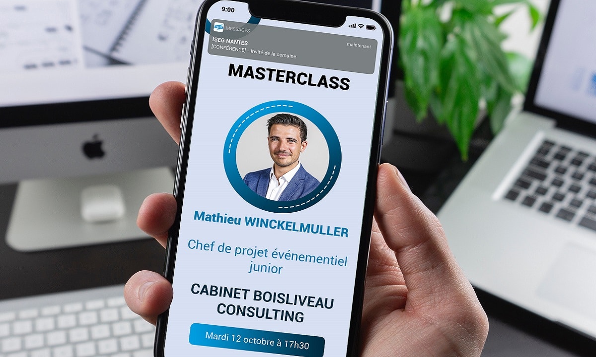 MASTERCLASS : Mathieu Winckelmuller, diplômé de l’ISEG Nantes 2021 et chef de projet événementiel