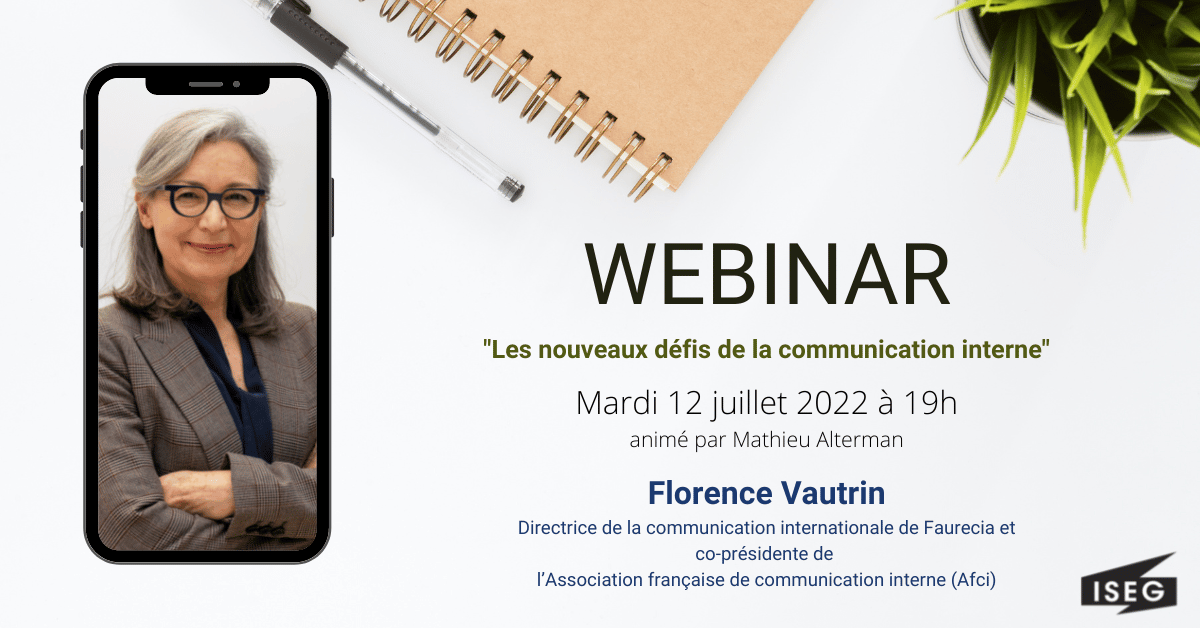 Florence Vautrin est notre prochaine invitée webinar ISEG UP